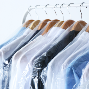 Dry clean plastic